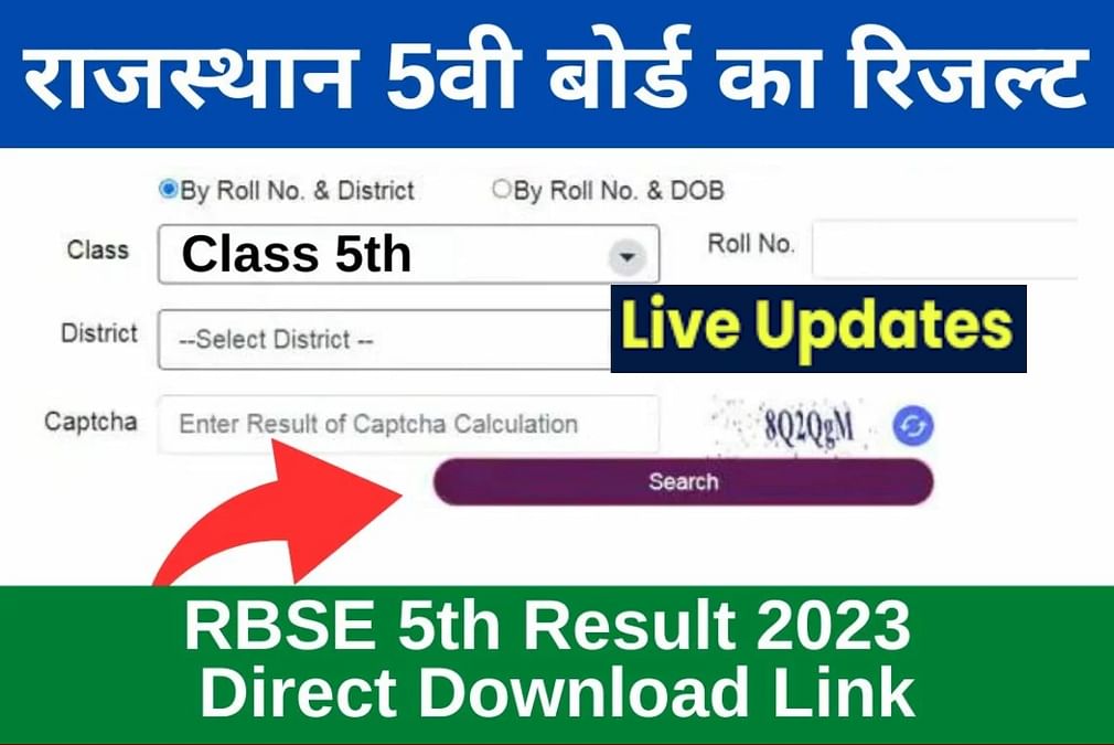 RBSE Rajasthan Class 5th result 2023